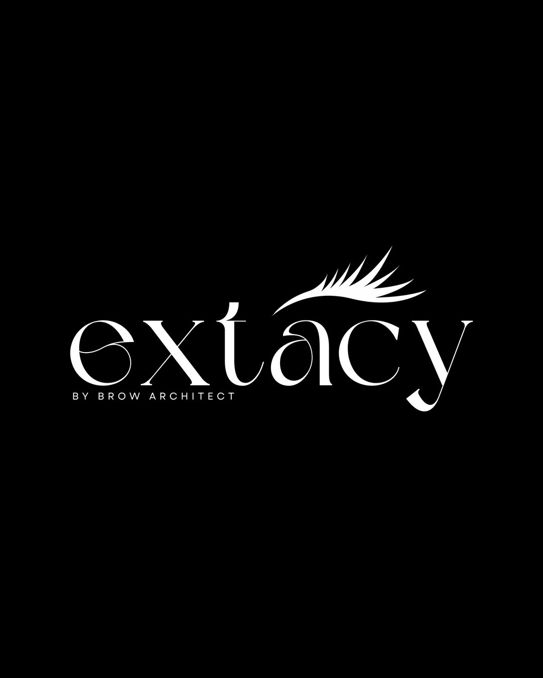 extacy by Brow Architect logo, dark