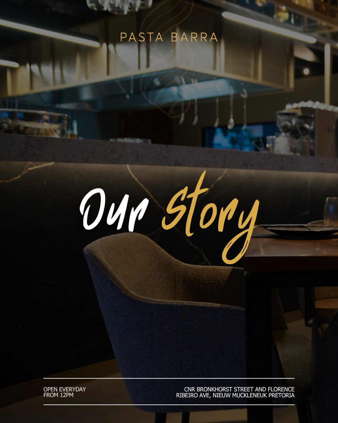 Our Story carousel: Passion and craftsmanship, open kitchen, customer favourites, slide 1