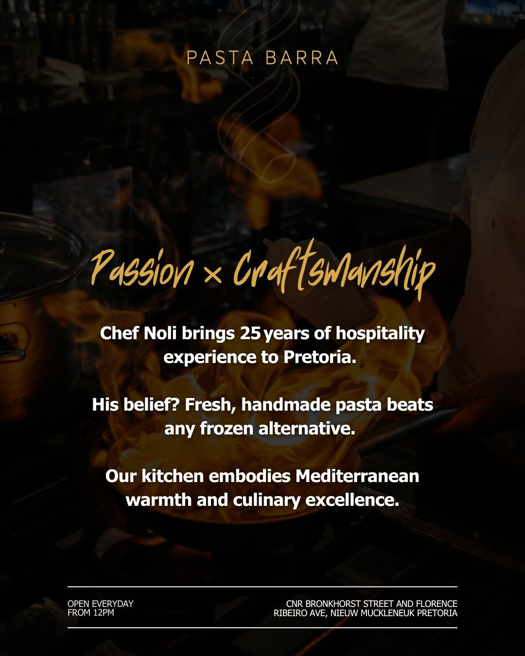 Our Story carousel: Passion and craftsmanship, open kitchen, customer favourites, slide 2