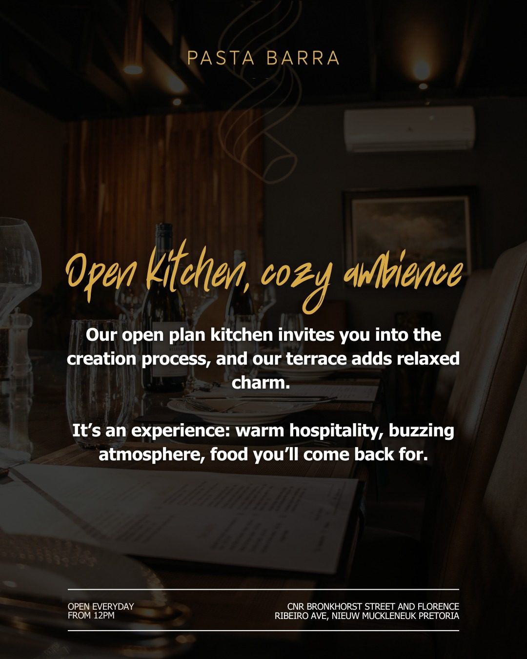 Our Story carousel: Passion and craftsmanship, open kitchen, customer favourites, slide 4