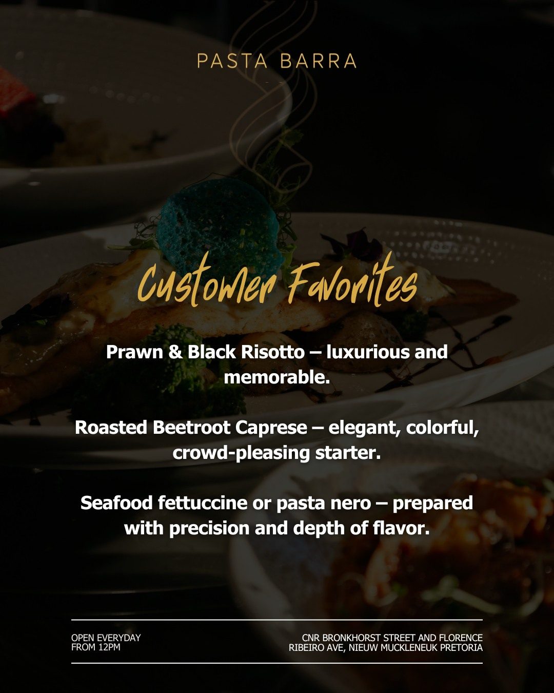 Our Story carousel: Passion and craftsmanship, open kitchen, customer favourites, slide 5