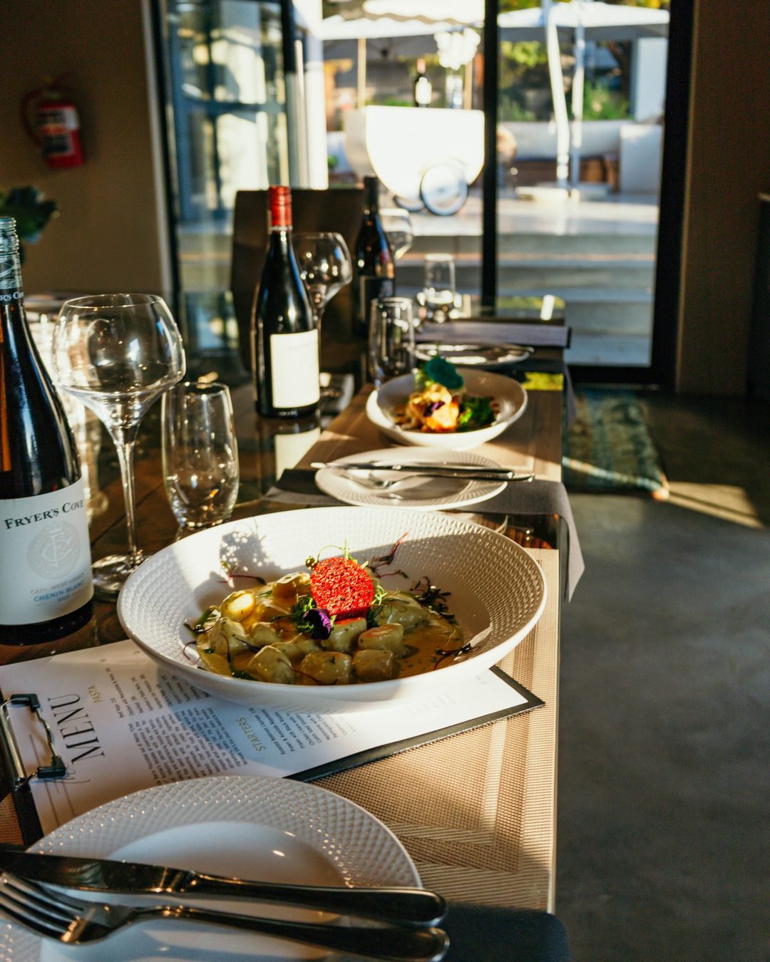 Table set for dinner at Pasta Barra